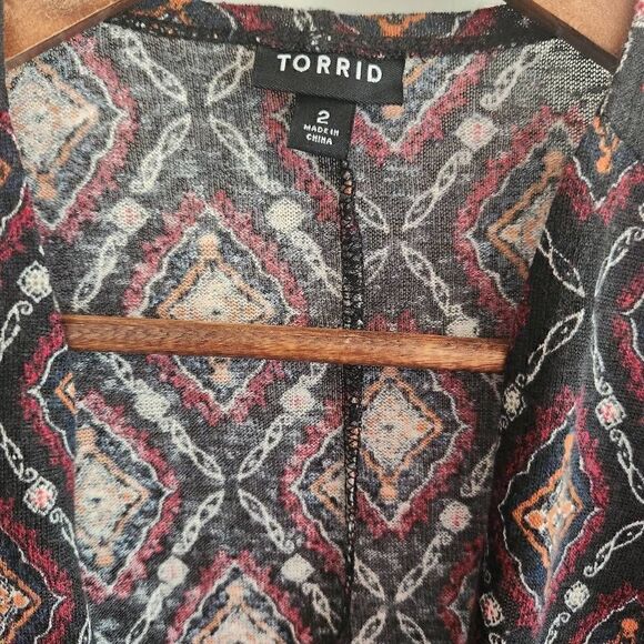 Torrid Short Sleeve Open Cardigan Plus Size 2X - Picture 3 of 4